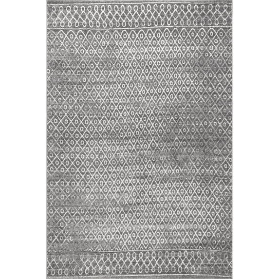 nuLOOM Hayden Distressed Diamond Trellis Area Rug, 6' 7" x 9', Beige