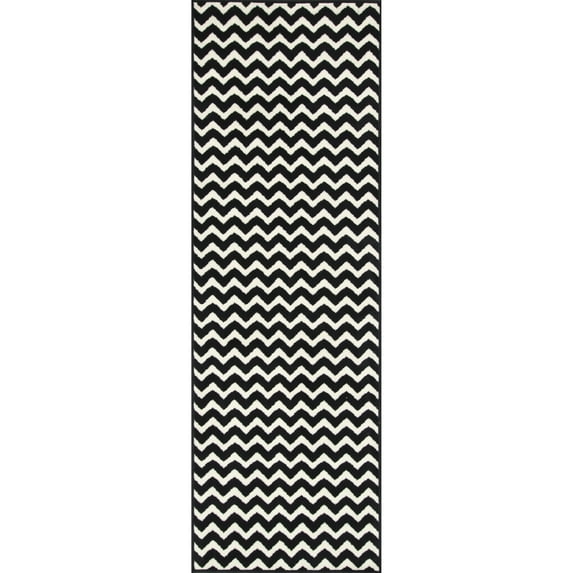 nuLOOM Heidi Chevron Runner Rug, 2' 8" x 7' 11", Black