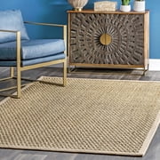 nuLOOM Hesse Checker Weave Seagrass Indoor/Outdoor Area Rug, 2' x 3', Hesse Natural