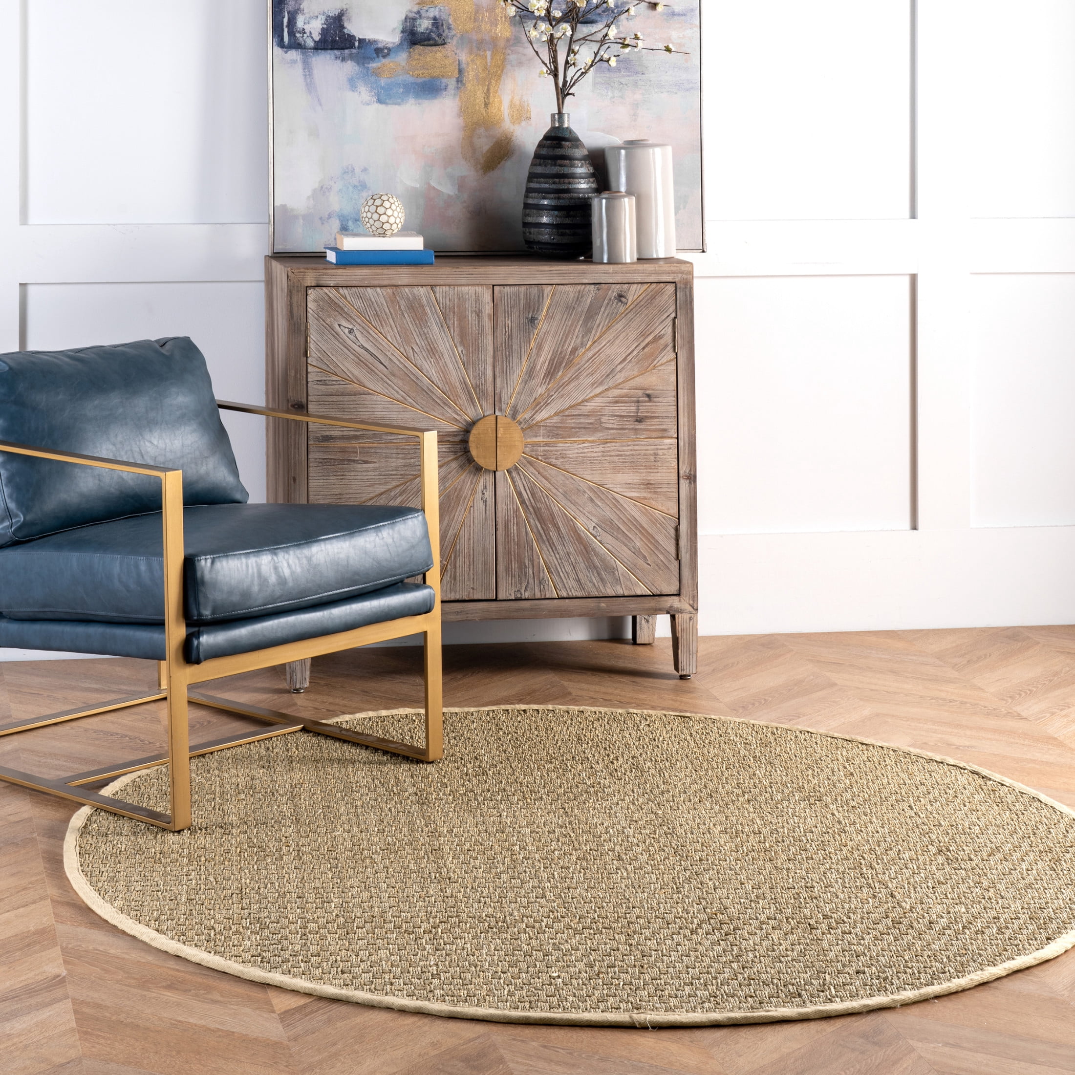 Large Rounded Grass Rug Free Shipping! nuLOOM 4' Natural Seagrass Round Rug Indoor Outdoor ...