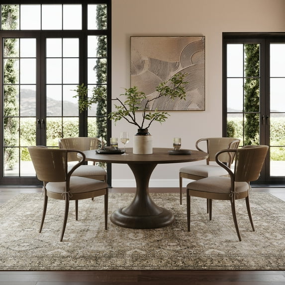 nuLOOM Hillstone Collection Aether Traditional Vintage Medallion Area Rug, 3' x 5', Aether Green