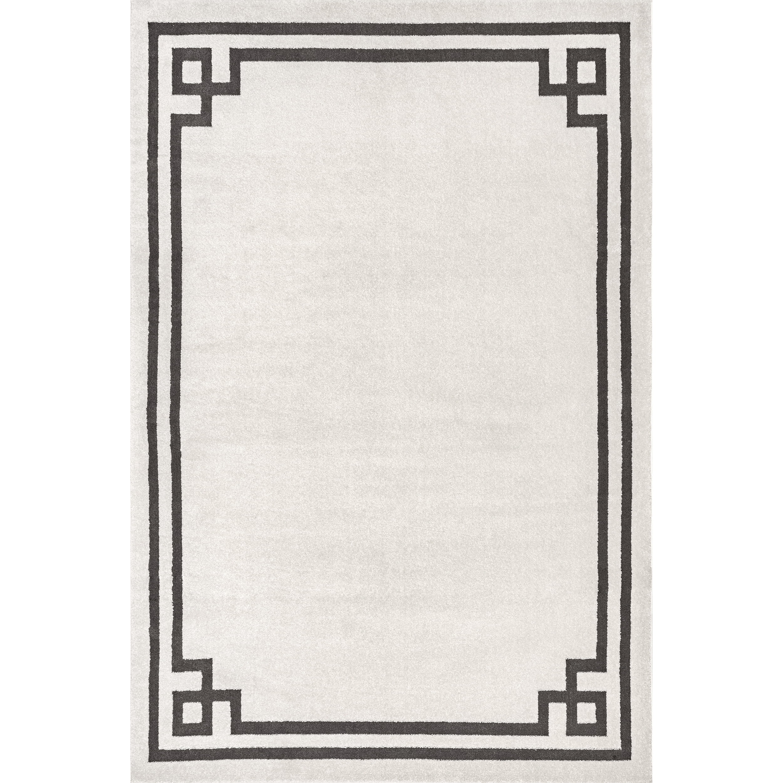 Beige and Black Rectangular Reversible Synthetic Area Rug, 5' x 7'