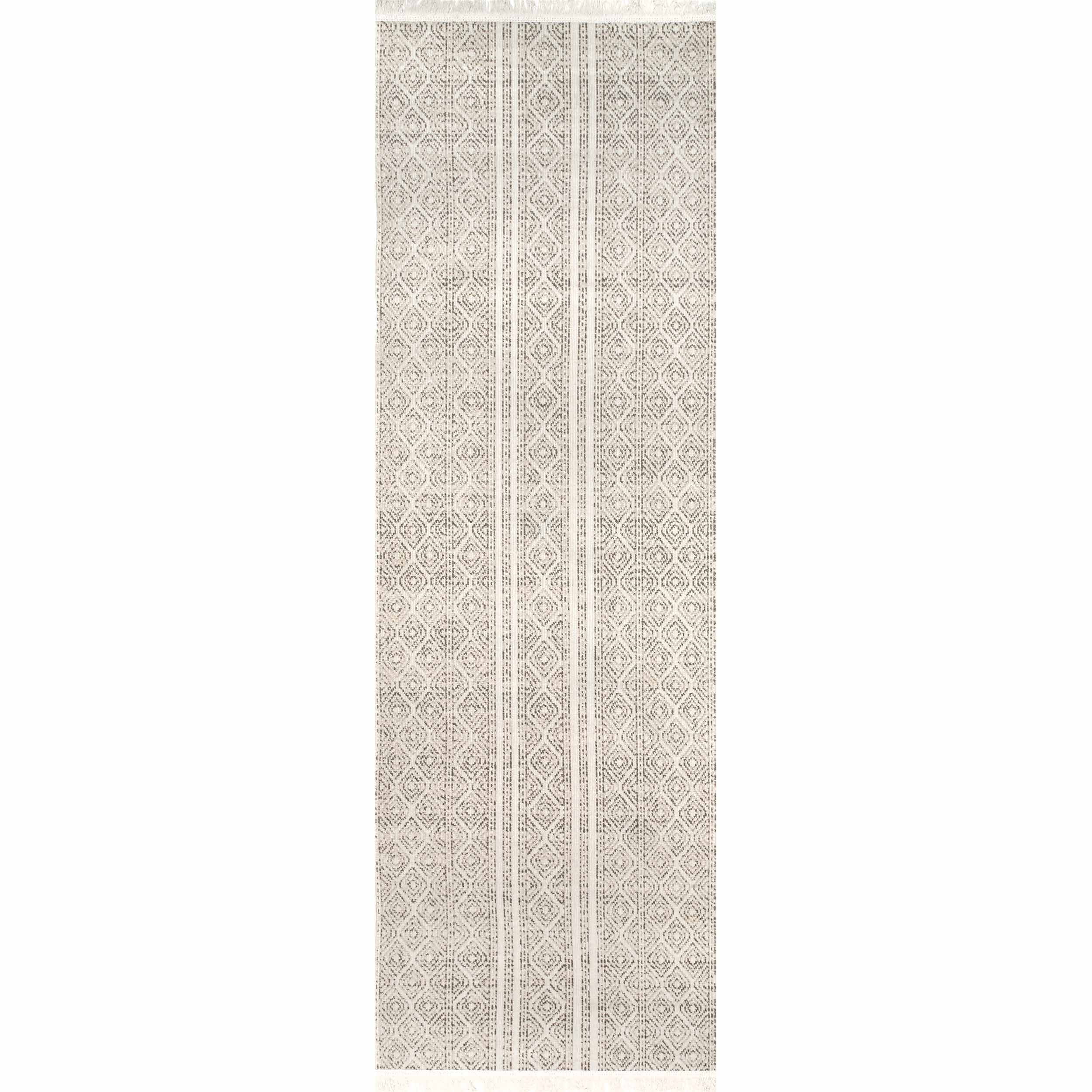 nuLOOM Indoor/Outdoor Striped Miriam 2' 6" x 8' Runner Area Rug, Beige