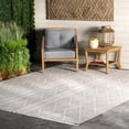 thumbnail image 1 of nuLOOM Indoor/Outdoor Striped Miriam Area Rug, 6' x 6', Square, Miriam Beige, 1 of 5
