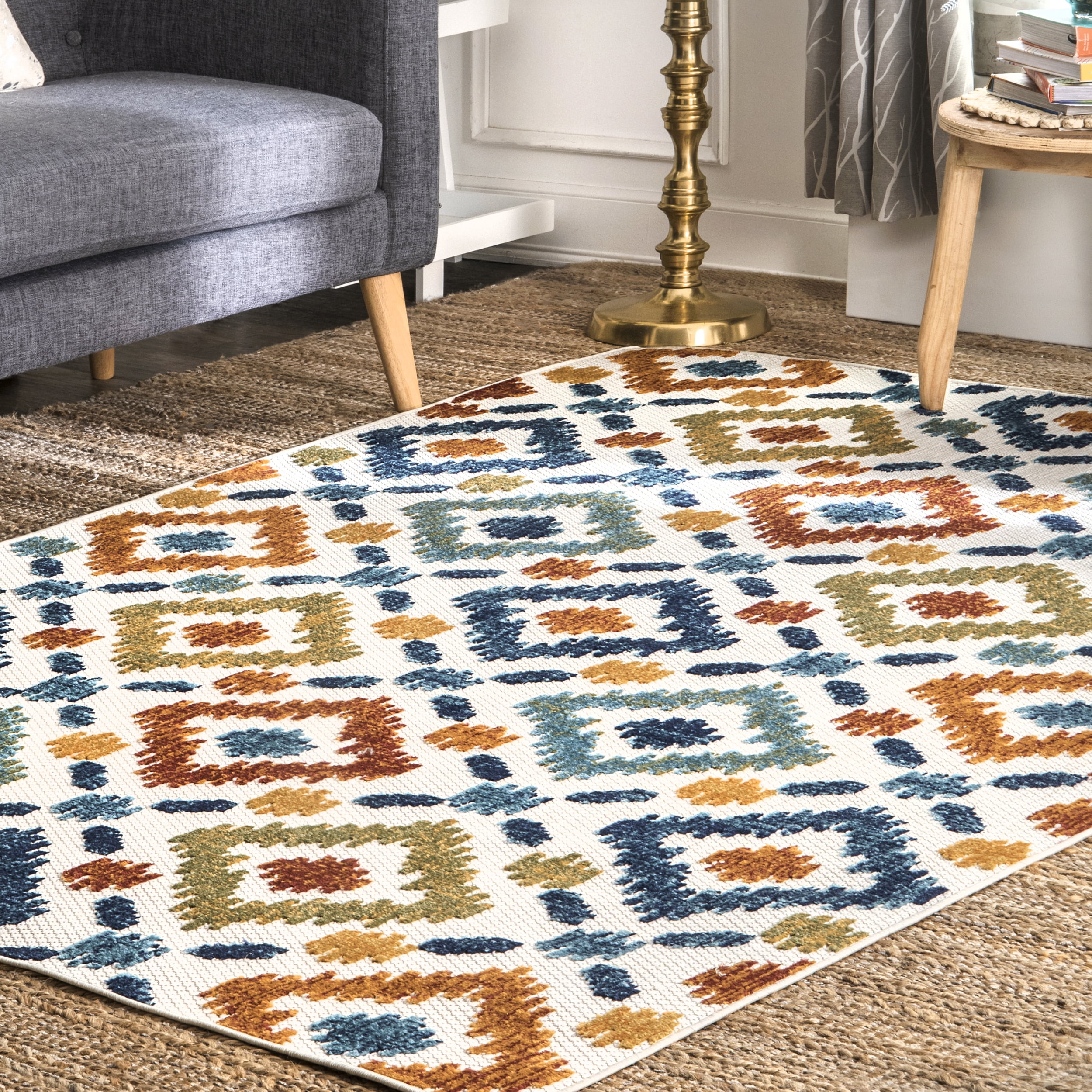nuLOOM Indoor/Outdoor Transitional Labyrinth Area Rug, 6' 7