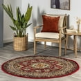 thumbnail image 1 of nuLOOM Indoor/Outdoor Transitional Medieval Randy Area Rug, 6', Round, Dark Red, 1 of 13
