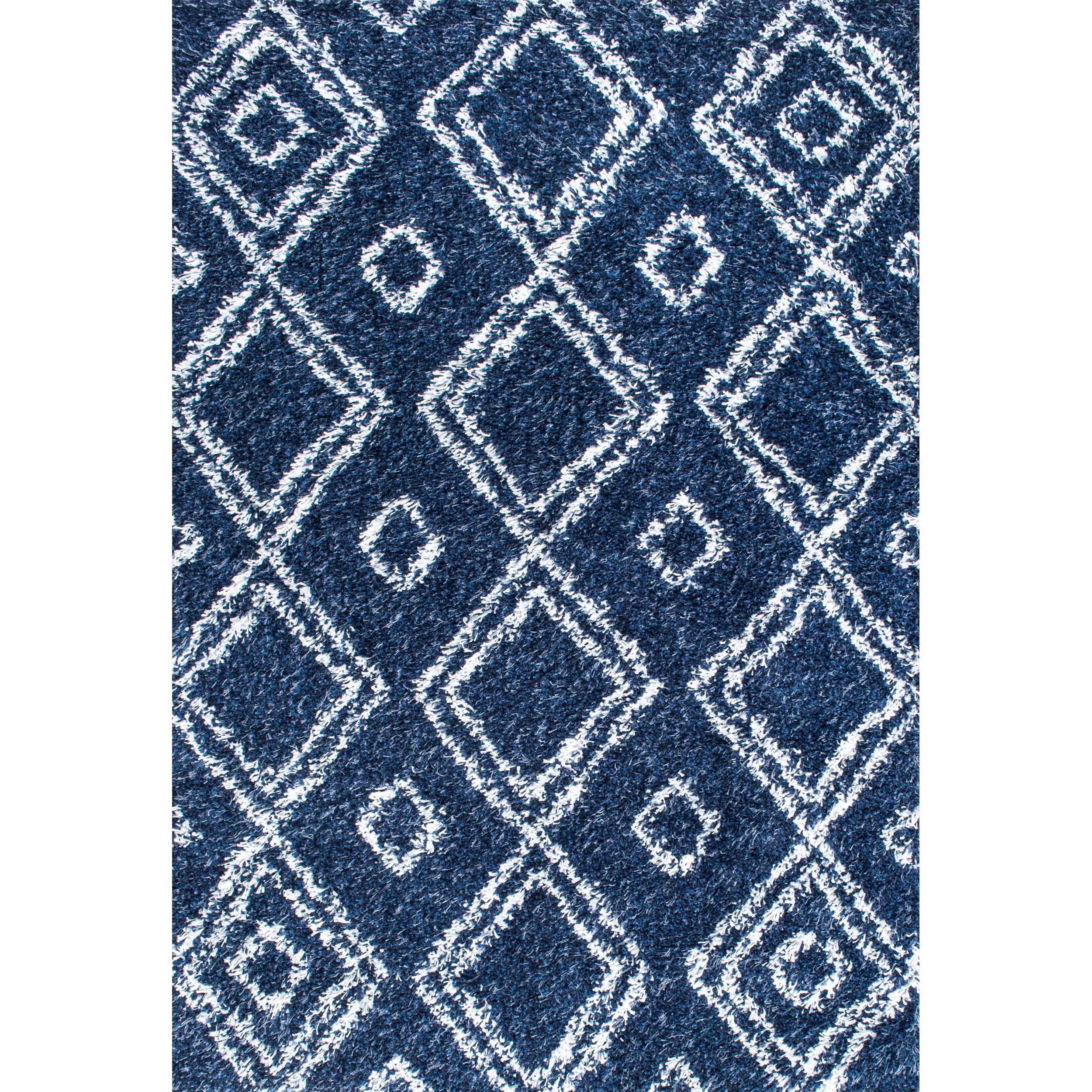 Reversible Easy-Care Shag Rectangle Rug in Lush Blue, 6'7" x 9'