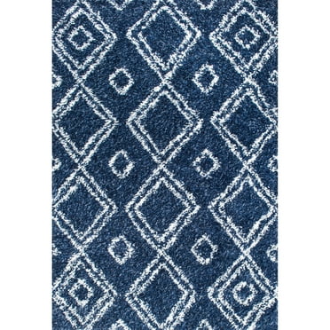 nuLOOM Iola Soft & Plush Shag Area Rug, 6' 7" x 9', Blue