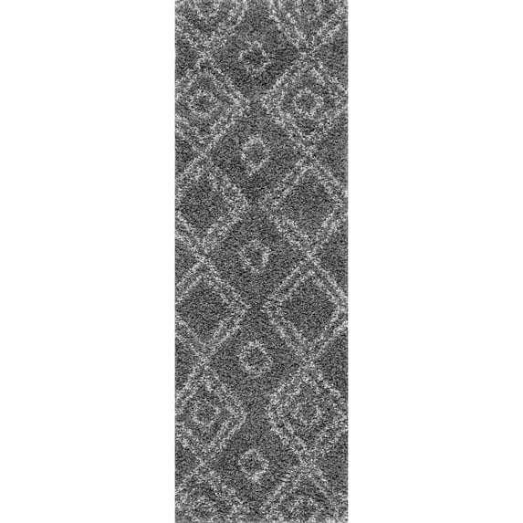nuLOOM Iola Soft & Plush Shag Runner Rug, 2' 8" x 8', Gray