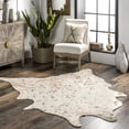 thumbnail image 1 of nuLOOM Iraida Contemporary Faux Cowhide Area Rug, 5' x 6' 7", Shaped, Iraida Gold, 1 of 10