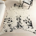thumbnail image 1 of nuLOOM Iraida Contemporary Faux Cowhide Area Rug, 3' 10" x 5', Shaped, Iraida Black, 1 of 9