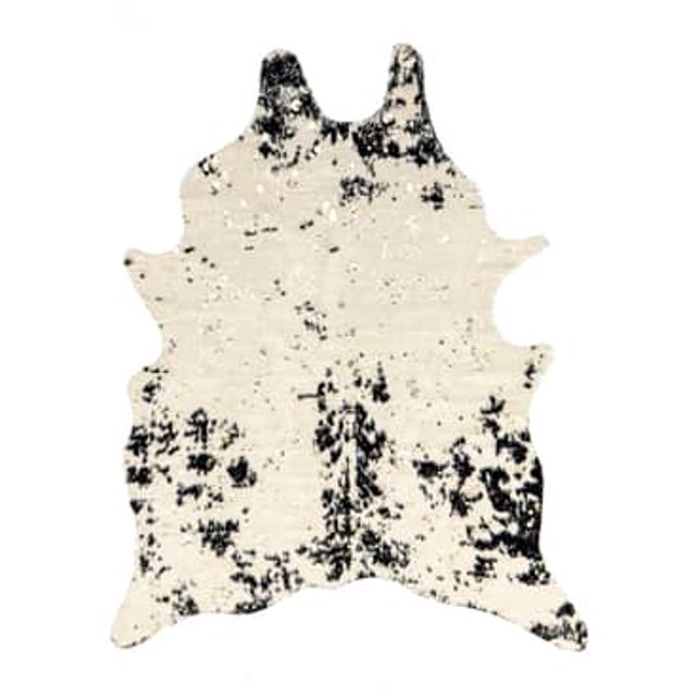 nuLOOM Iraida Faux Cowhide Shaped Area Rug, 5' x 6' 7", Black