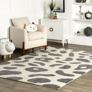 nuLOOM Irma Leopard Machine Washable Wool Area Rug, 5' x 8', Gray