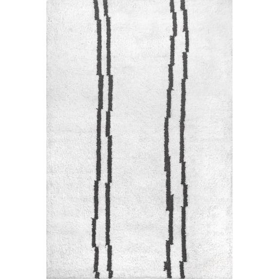 nuLOOM Isis Handmade Striped Modern Area Rug, 5' x 8', Ivory