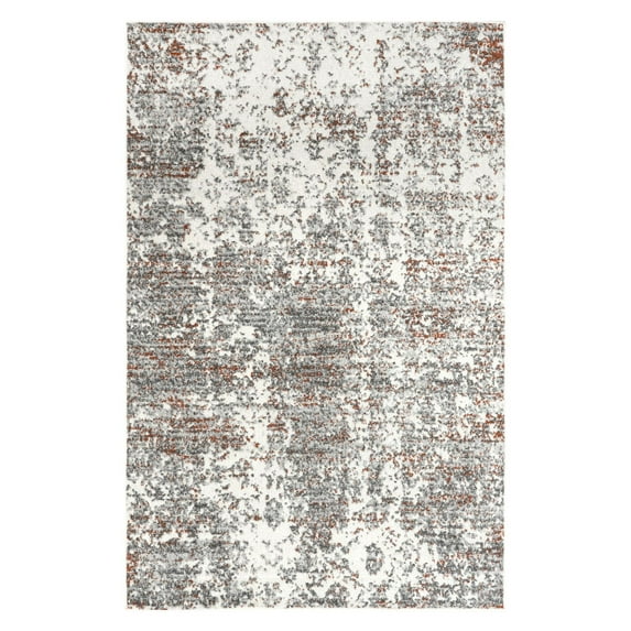 nuLOOM Jacquie Machine Washable Vintage Floral Light Grey 6' x 9' Transitional Area Rug