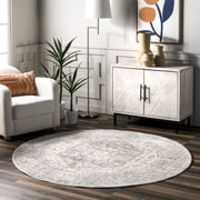 nuLOOM Jacquie Vintage Floral Area Rug, 6', Silver
