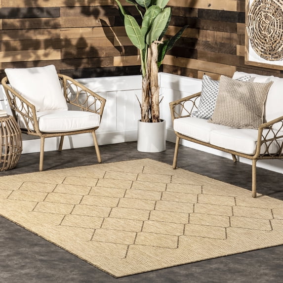 nuLOOM Jae Moroccan Indoor/Outdoor Area Rug, 13' x 15', Natural