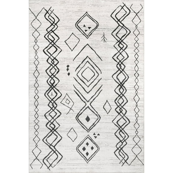 nuLOOM Janelle Machine Washable Transitional Moroccan Area Rug, 3' x 5', Grey