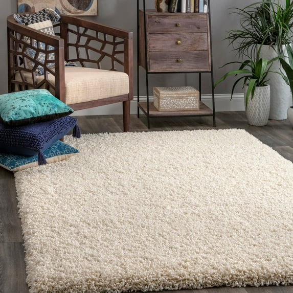 nuLOOM Janine Plush Shag Area Rug, 2' 8" x 8', Beige