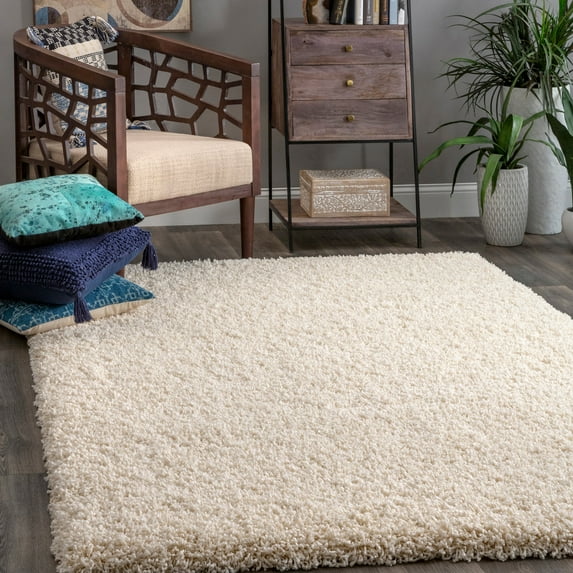 nuLOOM Janine Plush Shag Area Rug, 4' x 6', Beige