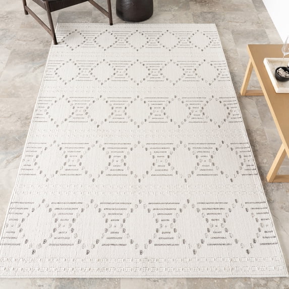 nuLOOM Jaxine Geometric Indoor/Outdoor Area Rug, 8' x 10', Jaxine Cream