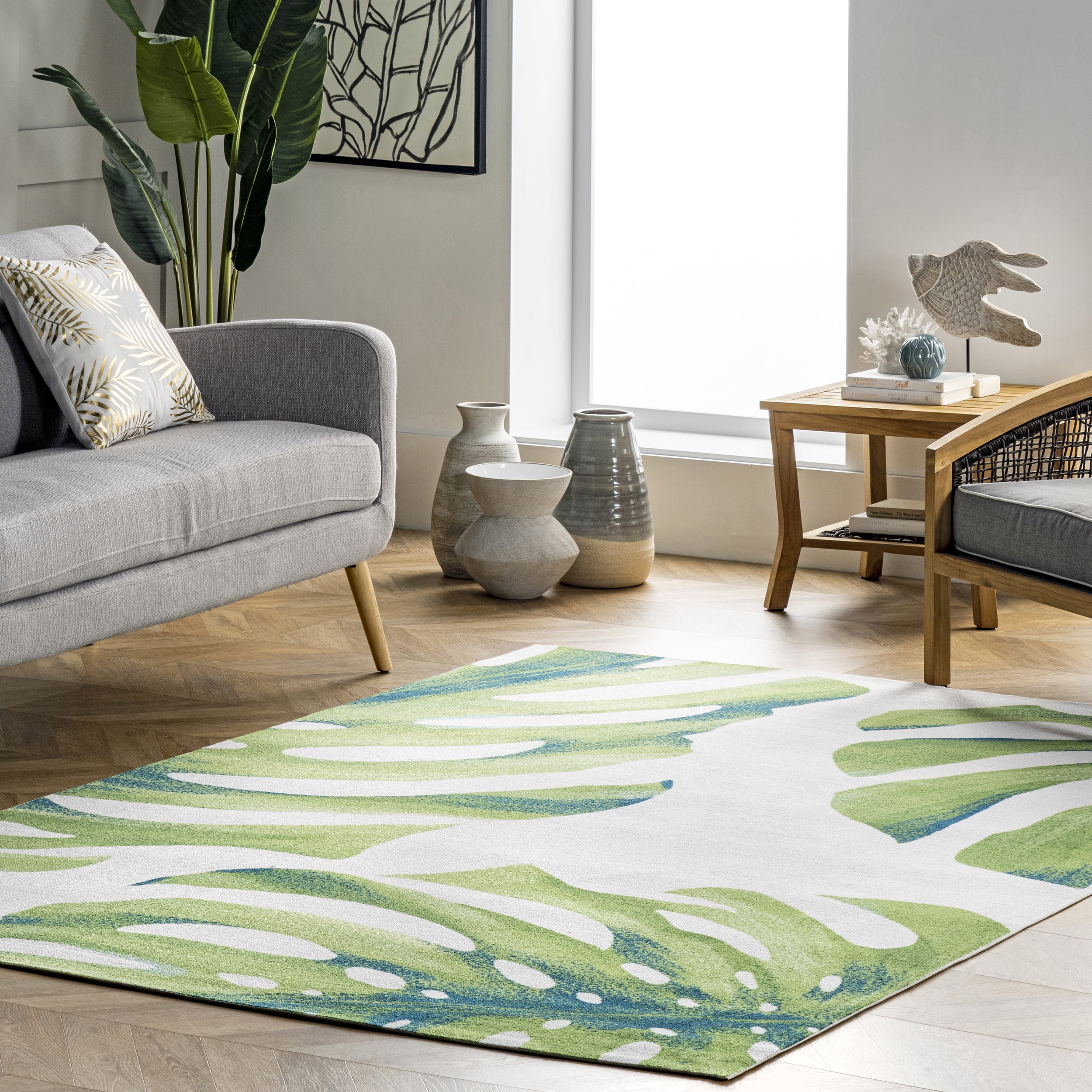 nuLOOM Jean Textured Ovals Tassel Area Rug, 5' 3" x 7' 7", Gray