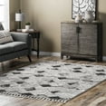 thumbnail image 1 of nuLOOM Jean Textured Ovals Tassel Area Rug, 7' 10" x 11', Gray, 1 of 2