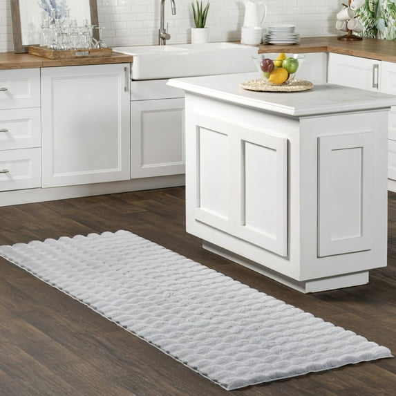 nuLOOM Jeni SuperiorWash Solid Faux Rabbit Machine Washable Area Rug, 2' 6" x 10', Runner, Jeni Silver