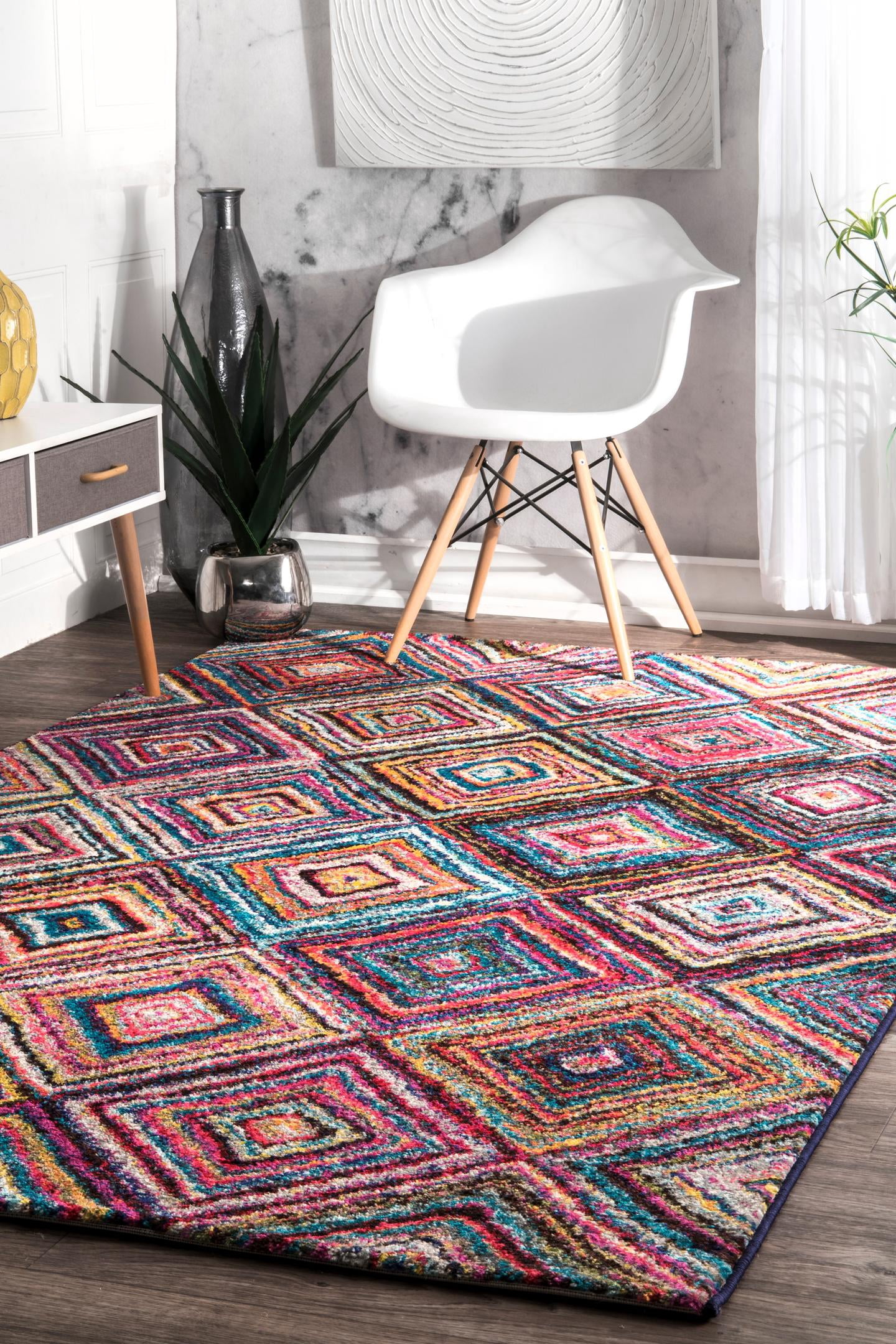 Area Rug With Square Pattern nuLOOM Jenise Squares Area Rug - Walmart.com