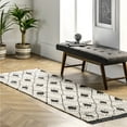thumbnail image 1 of nuLOOM Joanna Diamond Trellis Soft Shag Fringe Area Rug, 2' 8" x 8', Runner, Joanna Beige, 1 of 5