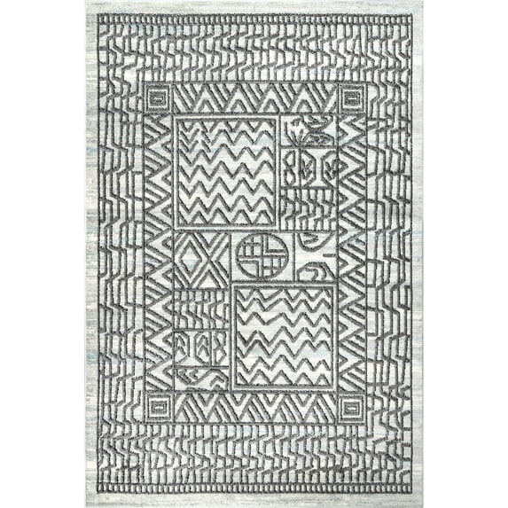 nuLOOM Joannie Contemporary Abstract Patterned Area Rug, 5' x 7' 5", Beige