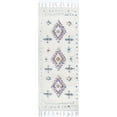 thumbnail image 1 of nuLOOM Jocelyn High-Low Textured Tribal Shag Tassel Runner Rug, 2' 6" x 12', White, 1 of 4