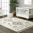 thumbnail image 1 of nuLOOM Jocelyn Tribal Shag Tasseled Area Rug, 6' x 9', White, 1 of 9