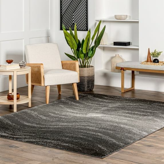 nuLOOM Julene Abstract Waves Area Rug, 6' 7" x 9', Julene Charcoal