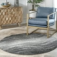 thumbnail image 1 of nuLOOM Julene Abstract Waves Area Rug, 8', Round, Julene Charcoal, 1 of 10