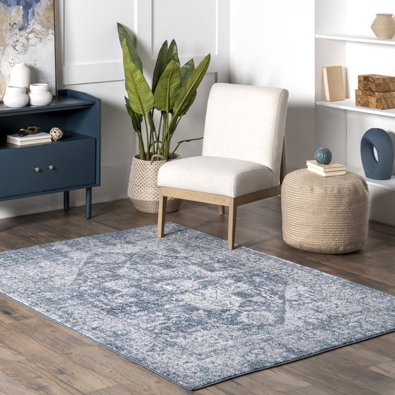 nuLOOM Justine Vintage Medallion Area Rug, 5' 3" x 7' 7", Blue