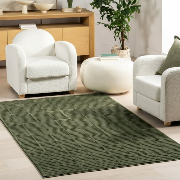 nuLOOM Kailani Geometric Machine Washable Area Rug, 3' x 5', Green