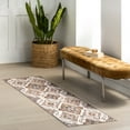 thumbnail image 1 of nuLOOM Kalilah Medallion SplashGuard Machine Washable Area Rug, 2' x 8', Runner, Kalilah Ivory, 1 of 11