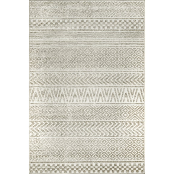 nuLOOM Kamryn Textured Tribal Indoor/Outdoor Area Rug, 5' x 8', Beige
