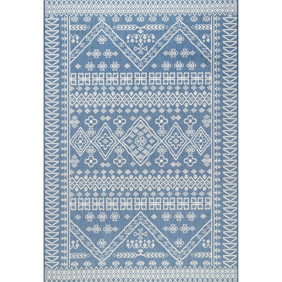 nuLOOM Kandace Tribal Indoor/Outdoor Accent Rug, 2' x 3', Blue