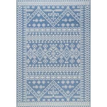 nuLOOM Kandace Tribal Indoor/Outdoor Area Rug, 6' 3" x 9' 2", Blue