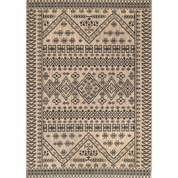 nuLOOM Kandace Tribal Indoor/Outdoor Area Rug, 6' 3" x 9', Brown