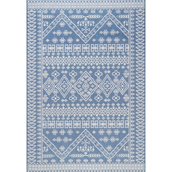 nuLOOM Kandace Tribal Indoor/Outdoor Area Rug, 8' 6" x 11', Blue