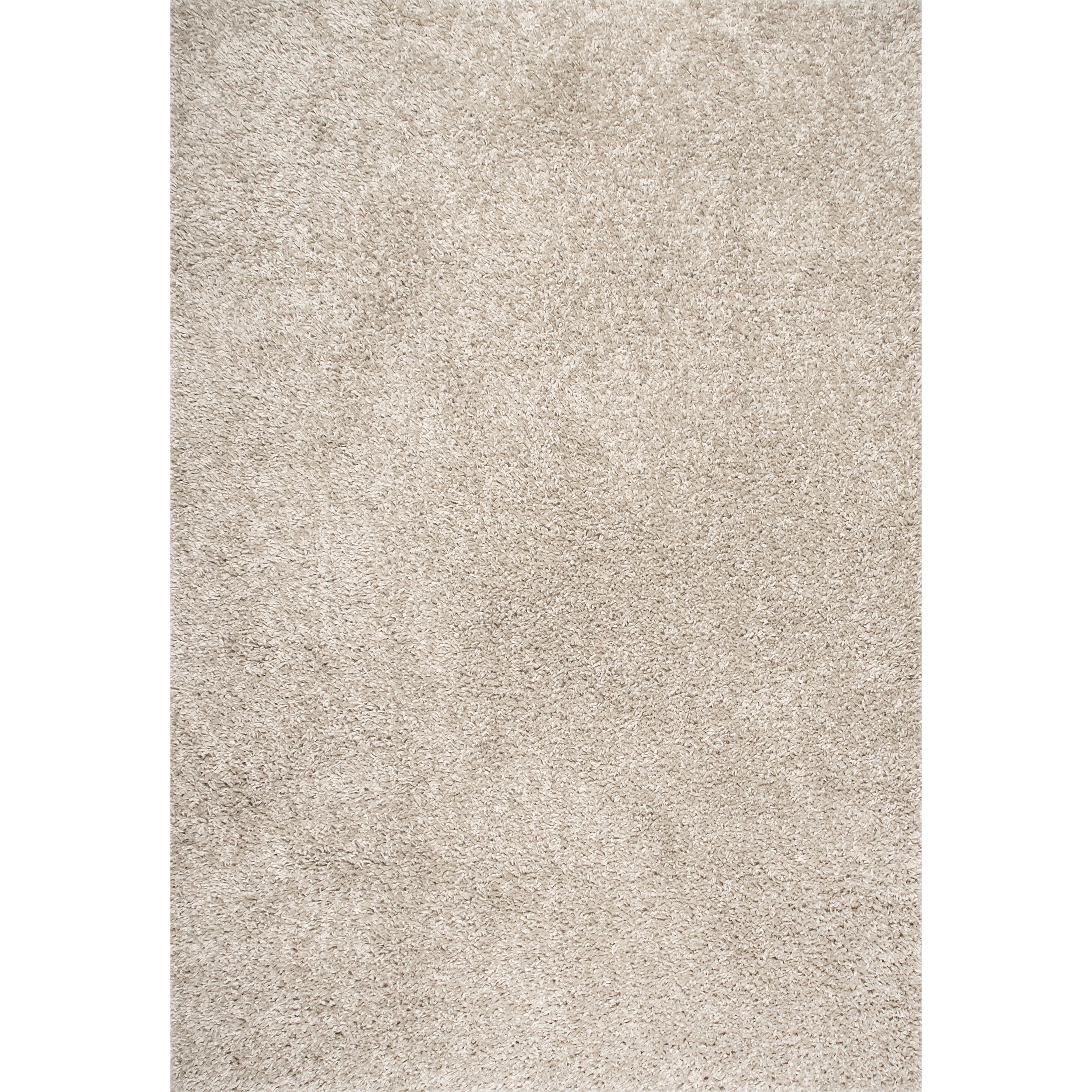 Kara Beige Thick Shag Rectangular Synthetic Area Rug, 2x3