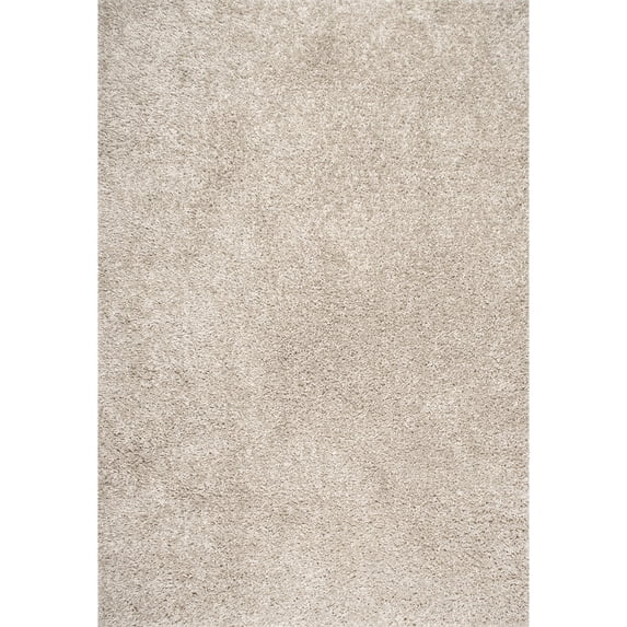 nuLOOM Kara Solid Shag Beige 3' x 5' Casual Area Rug