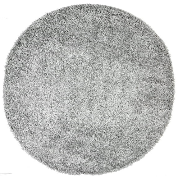 nuLOOM Kara Solid Shag Grey 8' Casual Round Rug