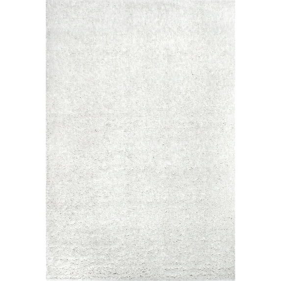 nuLOOM Kara Solid Shag Ivory 10' 2" x 14' Casual Area Rug