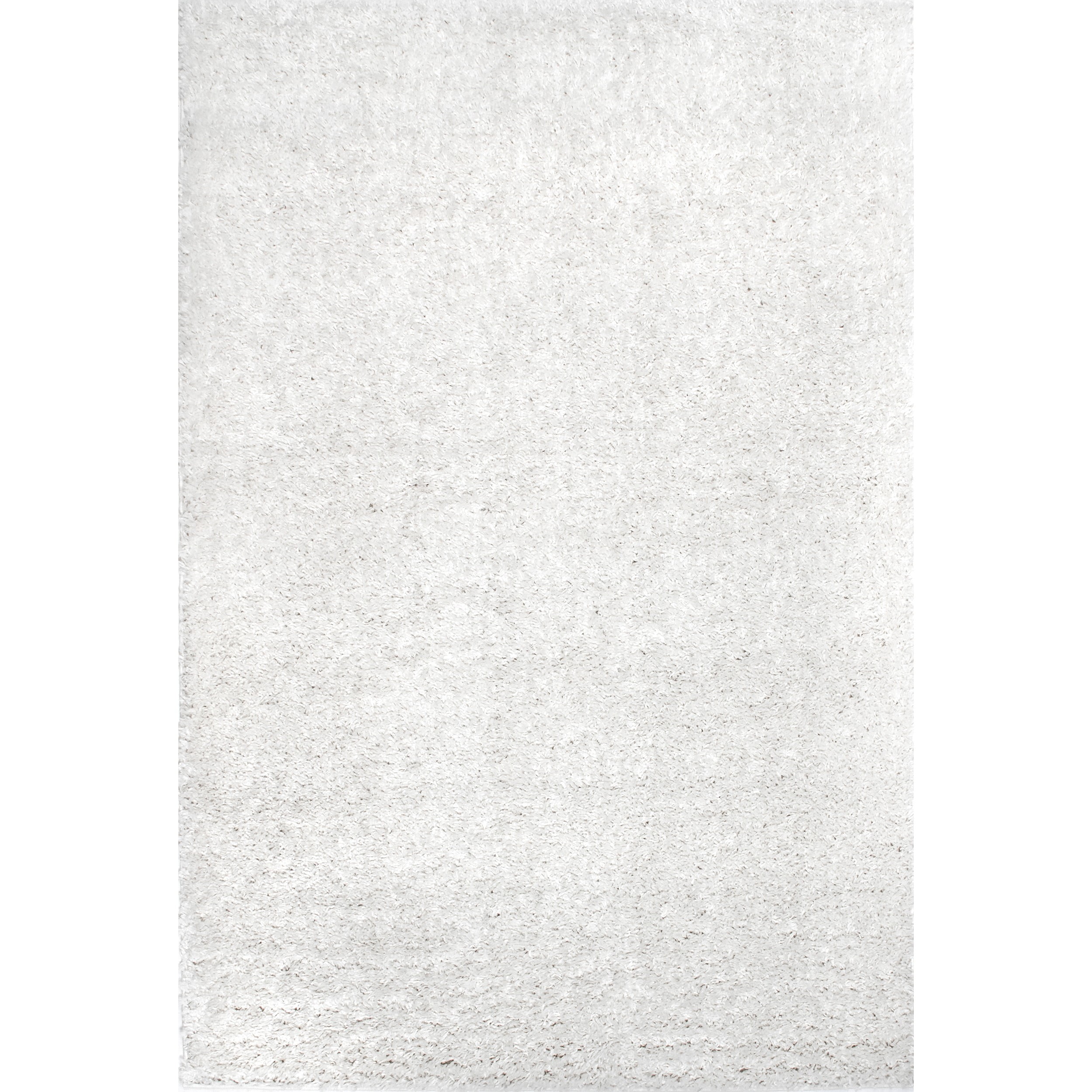nuLOOM Kara Solid Shag Ivory 6' 7" x 9' Casual Area Rug