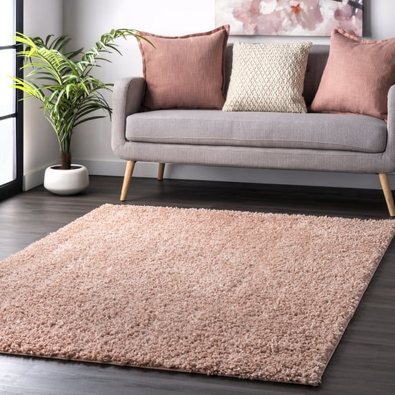 nuLOOM Kara Solid Shag Pink 5' 3" x 7' 7" Casual Area Rug