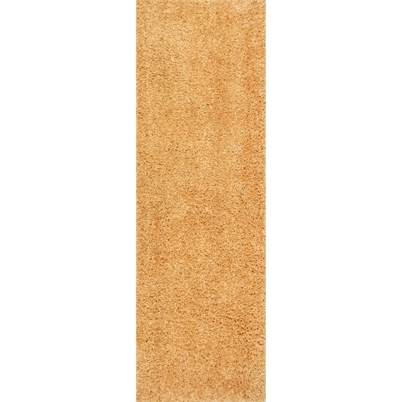 nuLOOM Kara Solid Shag Yellow 2' 8" x 6' Casual Runner Rug